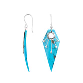 AE-1162-TQ Sterling Silver Earring With Turquoise Shell Jewelry Bali Designs Inc